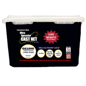 Fitec GS1000 Super Spreader Cast Net 5/8 inch Mesh, Clear Mono W/Tape, 1 lb WT, Size: 12