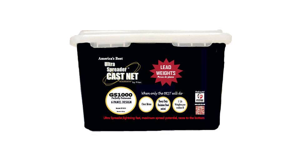 Fitec Super Spreader GS1000 Cast Net w/Tape 8' radius, 1/2 mesh